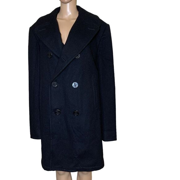 DSCP Quarterdeck Collection US Navy Pea Coat SZ 42 XL Wool Military Issue Black - Picture 1 of 8